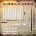 Eldnacele 12er Set Schwebende LED Kerzen mit Zauberstab-Fernbedienung – 15 cm – Bild 2