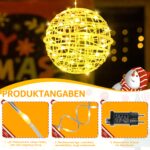 Ollny LED-Kugellichterkette 20cm, 4er-Set mit 184 LEDs & Fernbedienung – Warmweiss Außendeko – Bild 5