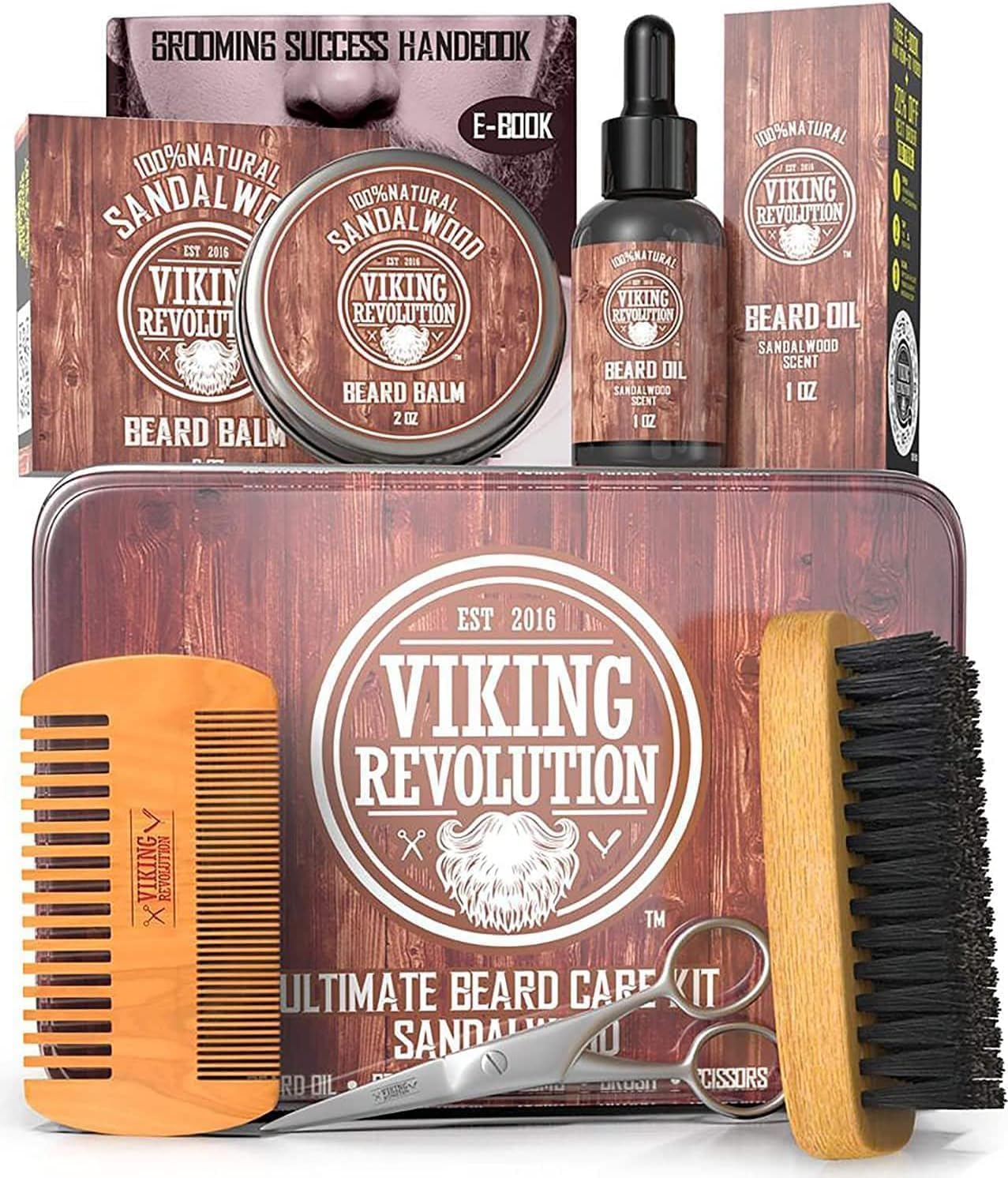 81d8zXqWbfL._SY1492_.jpg Viking Revolution Bartpflegeset mit Wildschweinborsten-Bürste, Holzkamm & Sandelholzöl – Bild 1