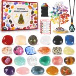 Echehi Edelstein Adventskalender 2026 mit 7-Chakra-Kristallbaum – 24 Natursteine für alle Altersgruppen
