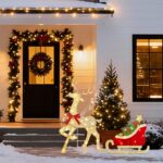 DELICHTER Rentier mit Schlitten 107 cm – 117 LED Warmweiss mit Musik & Bewegungsmelder – Bild 8