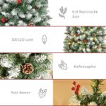 HOMCOM Künstlicher Weihnachtsbaum 180 cm mit 300 LED & Schnee – Tannenbaum für Innen – Bild 6