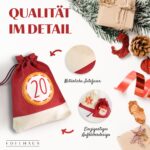 EDELHAUS® Adventskalender zum Befüllen 24er Set – XL Jutesäckchen für individuelle Weihnachtsgeschenke – Bild 3