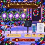 yowin Solar-Feuerwerk Gartenstecker 4er Set 480 LEDs – Fernbedienung & Timer für Aussen – Bild 6