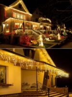 ARKOCHIC 10m LED Lichterkette Eisregen Warmweiss – Fernbedienung, IP65, 8 Modi für Aussen – Bild 7