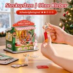 Rolife Weihnachtskuchenstand – 170-teiliges Miniatur Haus Bastelset ohne Kleber für Erwachsene – Bild 2