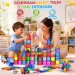 Wootoyz 120er Magnetbausteine-Set – Kreatives 3D-Bauspielzeug für Kinder ab 3 Jahren – Bild 5