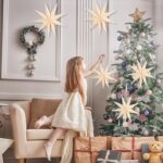 BestoFun 5er Set Papiersterne 30cm Beige – Faltbare Faltsterne für Weihnachtsdeko – Bild 5