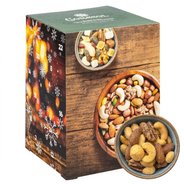 Corasol Premium Nuss-Mix Adventskalender 2026 – 24 Geschmackserlebnisse für Snackfans