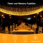 WOWDSGN Eisregen Lichterkette 20m 605 LED Warmweiss – IP44 Aussenbeleuchtung mit Timer – Bild 7