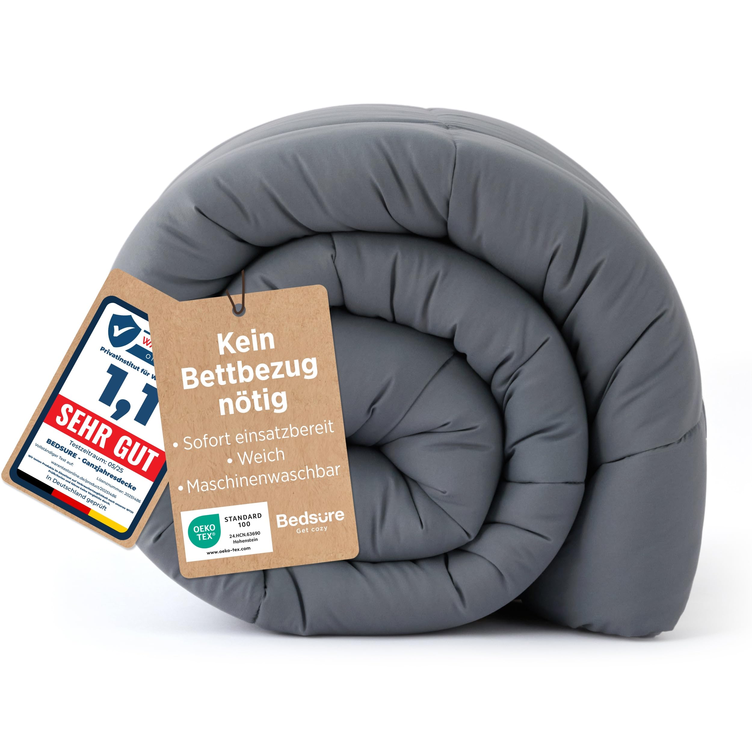 BEDSURE Winterdecke 135x200 cm mit 450 GSM – Wärmebettdecke für Allergiker, OEKO-TEX zertifiziert
