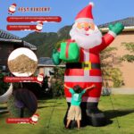 Omdekor Aufblasbarer Weihnachtsmann 3 m mit LED – Wetterfeste Outdoor Weihnachtsdeko – Bild 5