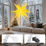 OVILUM Leuchtstern 3D XXL mit LED – 100 cm Weihnachtsstern mit Timer & Wetterschutz – Bild 6