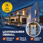 CASARIA LED-Weihnachtsgirlande 10m mit 200 Warmweiss-LEDs – Indoor & Outdoor Tannengirlande – Bild 4