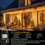 yowin Lichtervorhang 6m x 3m mit 600 LEDs – 8 Modi & Timer für Innen & Aussen – Bild 4
