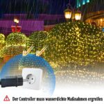 UISEBRT LED Lichternetz 6x2m Warmweiss – 280 LEDs mit 8 Modi für Innen & Aussen – Bild 5