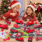 Edonkvi Adventskalender 2026 Feuerwehr – 24 Fahrzeuge & Zubehör für Kinder ab 3 Jahren – Bild 2