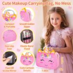 Hohosunlar Kinderschminke Schminkkoffer mit Nagelstudio – Waschbares Make-up Set für Mädchen 3-12 – Bild 4
