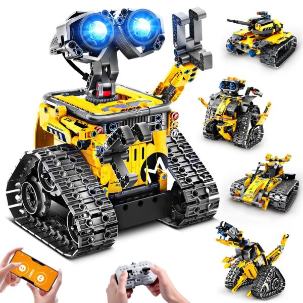 HiWEEGO 5-in-1 Technik Roboter Bausatz mit Fernbedienung & App – Programmierbar für Kinder 6-12+