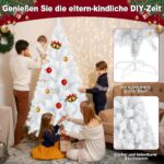 HENGMEI Künstlicher Weihnachtsbaum 180 cm mit Ständer – Weisser PVC-Tannenbaum – Bild 4