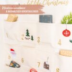 Papierdrachen Adventskalender 2026 – Bestickter Wandteppich Beige & Gold 120x60 cm – Bild 4