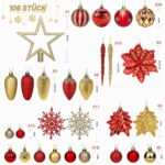 SHareconn Weihnachtskugeln Set 106 STK in 24 Farben – Bruchsichere Christbaumschmuck Dekoration – Bild 3
