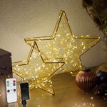 LED Weihnachtsstern Gold 160 LEDs mit Fernbedienung & Timer – dimmbar für Innen & Außen