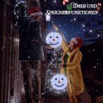 Qedertek LED Weihnachtslaterne 2er-Set 30cm – Schneemann Deko mit 40 LEDs & 8 Modi – Bild 5