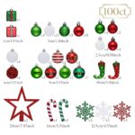 Victor's Workshop Weihnachtskugeln 100-teilig – Christbaumschmuck Set mit Elfen-Design – Bild 6