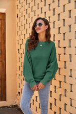 Fessceruna Damen Oversize Strickpullover mit Fledermausärmeln – Wärmender Winterpulli – Bild 3