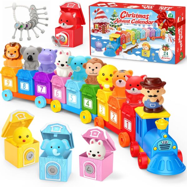 HappyGoLucky Adventskalender 2026 Dschungeltiere – Lernspielzeug für Kinder 1-3 Jahre