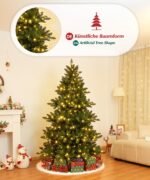 Yorbay Künstlicher Weihnachtsbaum 180cm mit 240 LED-Lichtern & Holzständer – Bild 6