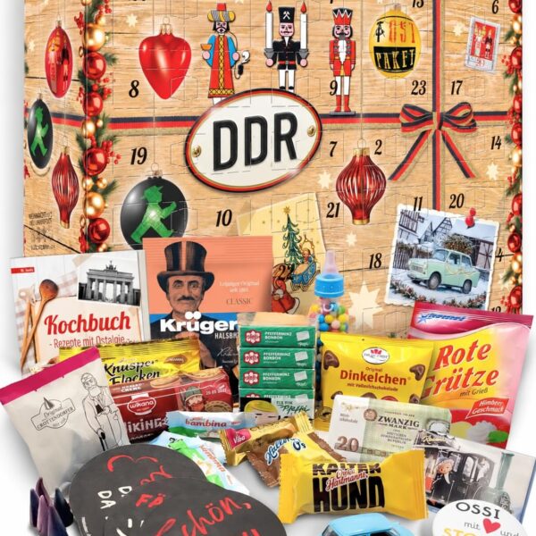 DDR Adventskalender mit 24 Ostprodukten – Nostalgie & Genuss für echte Ostalgie-Fans