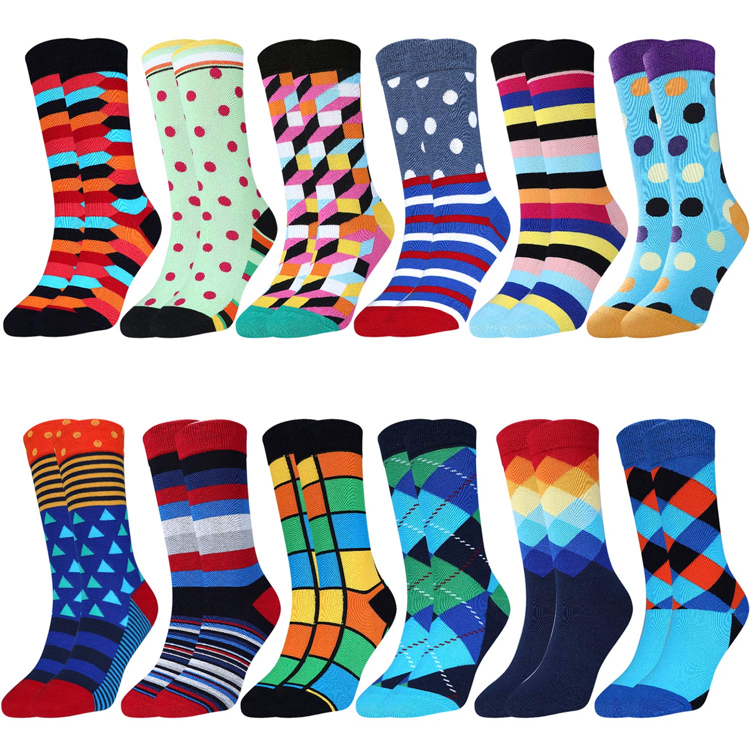 81laKuzNbYL._SY1500_.jpg Jeasona 12 Paar Baumwollsocken Damen 35-42 – Bunte Damensocken für jeden Anlass – Bild 1