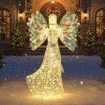 COSTWAY Weihnachtsengel 158cm beleuchtet – 250 LED-Lichter für Innen & Außen