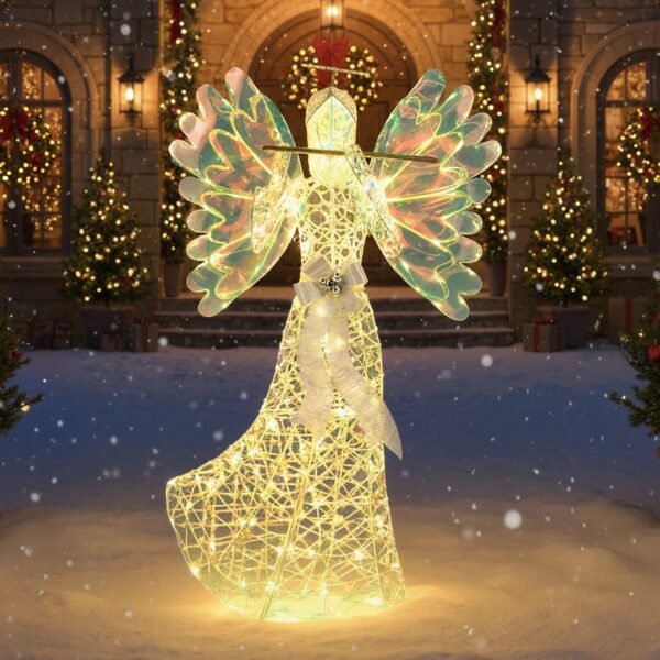 COSTWAY Weihnachtsengel 158cm beleuchtet – 250 LED-Lichter für Innen & Außen