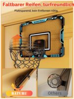 BATURU Mini Basketballkorb Indoor mit LED-Anzeigetafel & Sound – Faltbar für Kinderzimmer – Bild 5