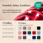 MALIKA Wende-Bettwäsche Cashmere Touch 135x200 cm – Flauschig warme Plüsch-Bettwäsche Weinrot – Bild 6