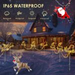 Quntis 2m LED Rentiere mit Schlitten – 129 LEDs IP65 Weihnachtsdeko Außen mit Timer & 8 Modi – Bild 5