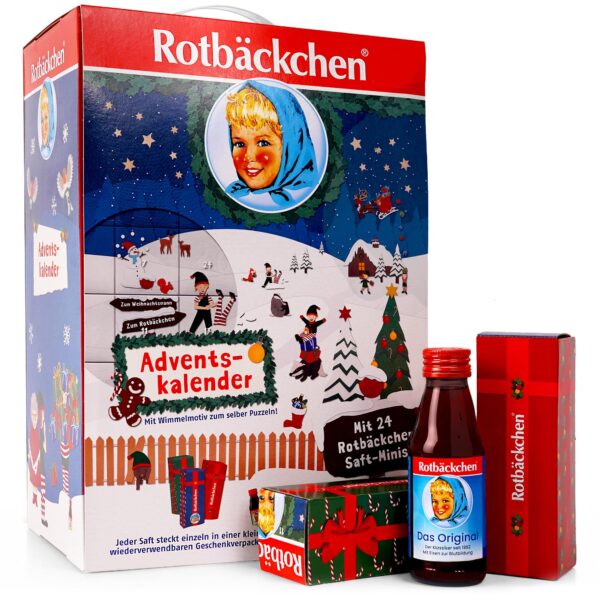 Rotbäckchen Adventskalender 2026 – 24 x 125 ml Saftfläschchen ohne Zuckerzusatz