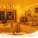 Ollny Eisregen Lichterkette 12m mit 504 LEDs – Warmweiss Weihnachtsbeleuchtung aussen mit Fernbedienung – Bild 5