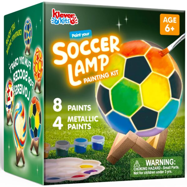 Klever Kits Fussball-Lampe Malset – DIY Nachtlicht Bastelset für Kinder ab 6 Jahren