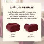 BEDSURE Sherpa Kuscheldecke 150x200 cm – Flauschige Wolldecke in Rot für Couch & Bett – Bild 3