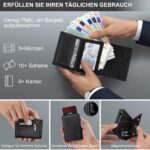 TENBST Slim Wallet Herren mit RFID Schutz – Kompaktes Kartenetui 8 Fächer Schwarz – Bild 5