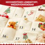 Shining She Adventskalender zum Befüllen 120x70cm – Wiederverwendbarer Weihnachtskalender mit 24 Fächern – Bild 5