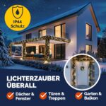 CASARIA 5m LED Weihnachtsgirlande mit 80 warmweissen LEDs & Deko – IP44 In- & Outdoor – Bild 4