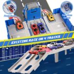 maysida Containerwagen 3-in-1 Spielzeugset – 165 cm Rennbahn mit 6 Die-Cast Autos für Kinder – Bild 4