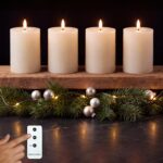 INSPINOVIA LED Echtwachs Kerzen 4er Set mit Fernbedienung & Timer – Cremeweiß