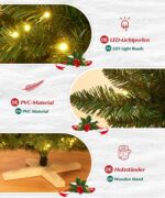 Yorbay Künstlicher Weihnachtsbaum 180cm mit 240 LED-Lichtern & Holzständer – Bild 7