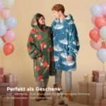 BEDSURE Hoodie Decke mit Ärmeln 95x85 cm – Sherpa Kuscheldecke mit Taschen für Winter – Bild 5